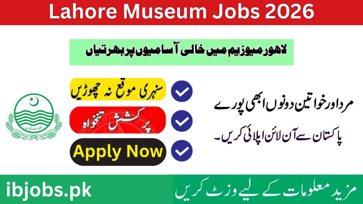 Lahore Museum Jobs 2026 Apply Online | Manager IT Govt Jobs in Lahore