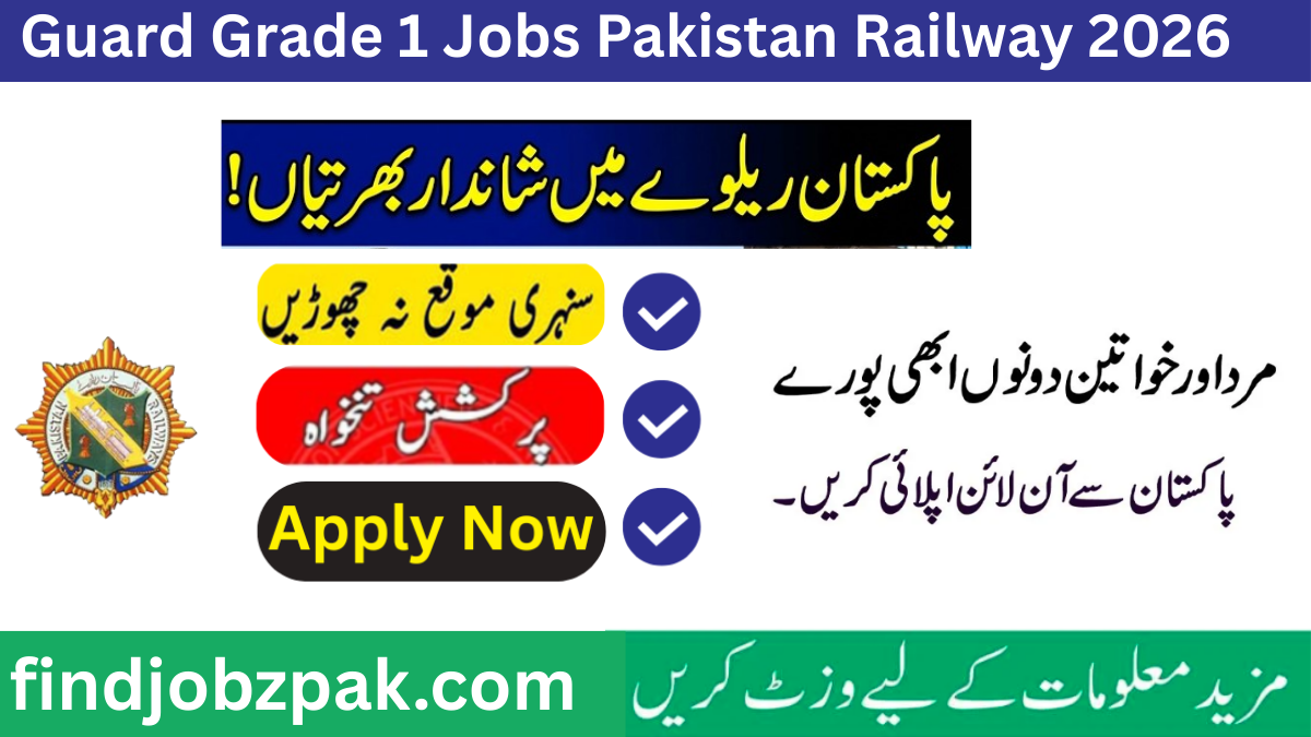 Guard Grade 1 Jobs Pakistan Railways 2026 – Apply Online, Last Date, Salary