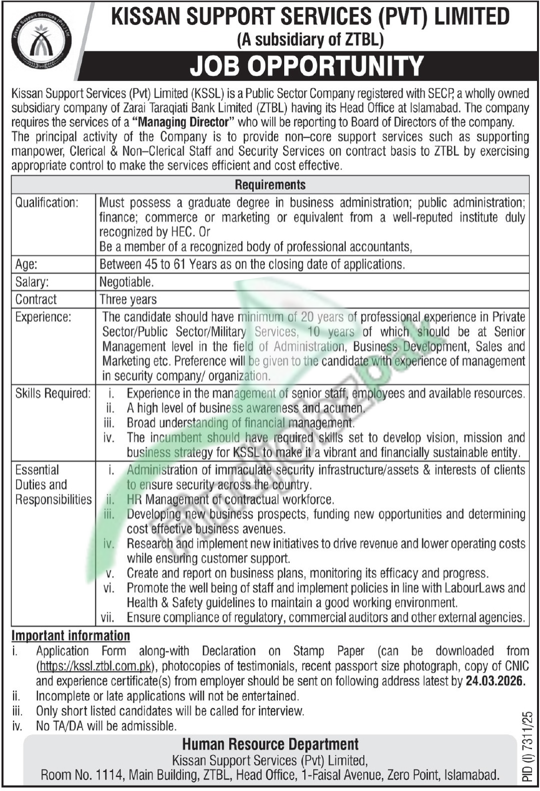 KSSL Jobs 2026 – Kissan Support Services Application Form Download