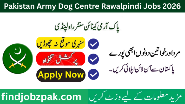 Pakistan Army Dog Centre Rawalpindi Jobs 2026 – Latest Army Canine Centre Vacancies