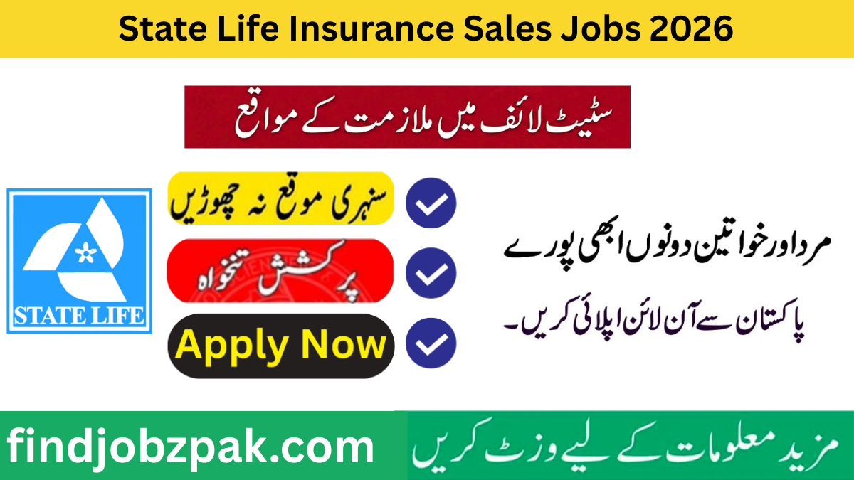 State Life Insurance Sales Manager Jobs 2026 Application Form Download www.statelife.com.pk