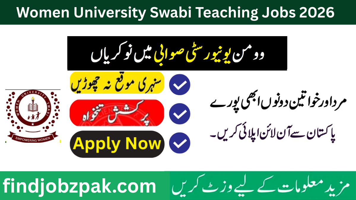 Women University Swabi Jobs 2026 – Apply Online for Assistant Professor & Lecturer | wus.edu.pk